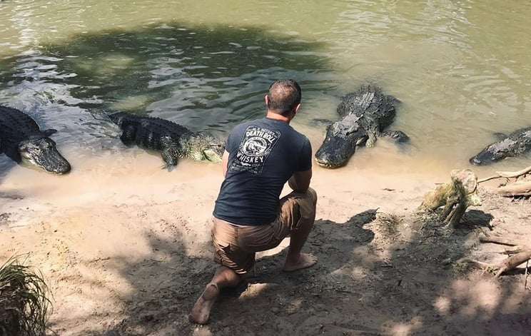 Andrew Biddle near Gator Pond at Wild Florida