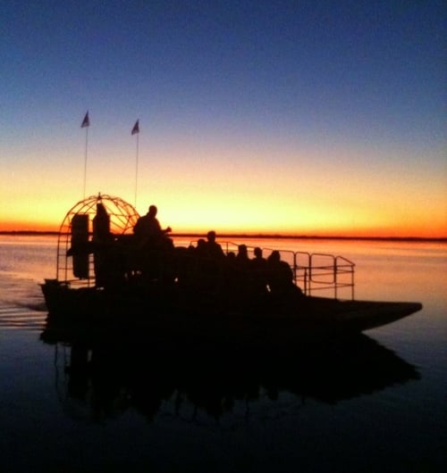 airboat ride at night