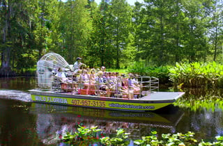 Wild Florida airboat in Central Florida Everglades